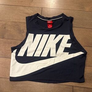 Nike Black and White Logo Crop Top